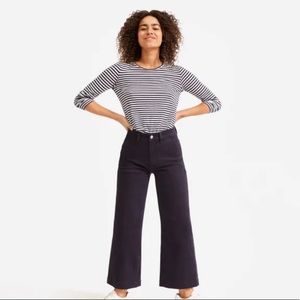 The wide leg crop pant- Navy blue